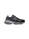 New Balance 9060 Leather And Suede-trimmed Mesh Sneakers In Black  