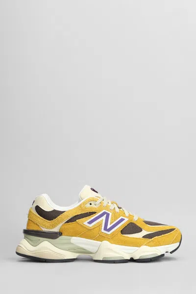 New Balance 9060 Sneakers In Yellow Suede And Fabric
