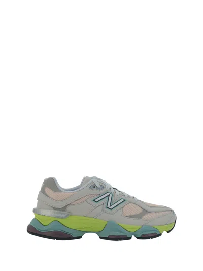 New Balance 9060 Sneakers In Moonbeam Grey/lime