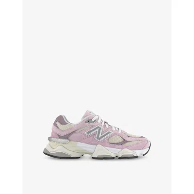 New Balance Womens Rose Sugar 9060 Suede And Mesh Low-top Trainers In Multicolor