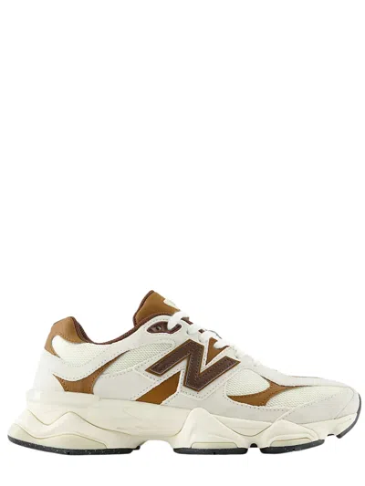 New Balance 9060 Women's Brown Leather Mesh Insert Sneaker