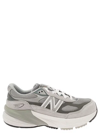 New Balance Kids' 990 Grey Low Top Sneakers With Logo Detail In Suede Boy