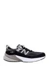 New Balance Printed Suede Mesh Sneakers With Cushioned Sole In Black