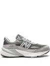 New Balance Grey Low Top Sneakers With Logo Detail In Suede And Tech Fabric Man