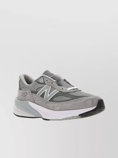 New Balance 990 V6 Leather-trimmed Suede And Mesh Sneakers In Grey