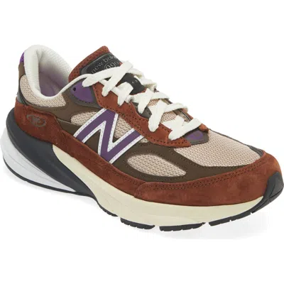 New Balance 990 V6 Core Running Shoe In Rich Oak/cosmic Grape