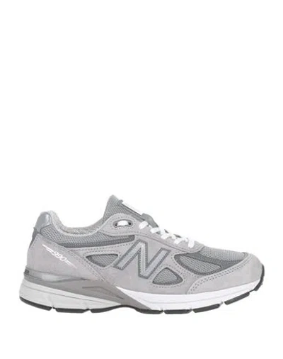 NEW BALANCE NEW BALANCE 990 WOMAN SNEAKERS GREY SIZE 7 LEATHER, TEXTILE FIBERS