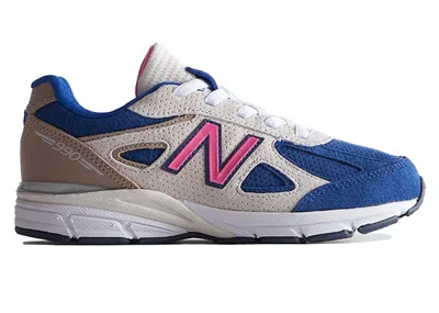 Pre-owned New Balance 990v4 Kith Daytona Sneakers In Tan/navy Blue/pink