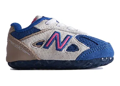 Pre-owned New Balance 990v4 Kith Daytona Sneakers In Tan/navy Blue/pink