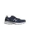 New Balance M990v5 Suede And Mesh Sneakers In Blue