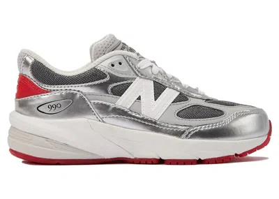 Pre-owned New Balance 990v6 Dtlr Tinsel Sneakers In Silver/red/white