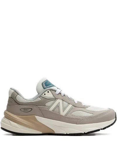 New Balance 990v6 Leather-trimmed Mesh Sneakers In Neutral
