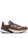 New Balance Round Toe Sneakers With Suede And Mesh Accents In Brown