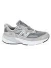 New Balance Grey Low Top Sneakers With Logo Detail In Suede And Tech Fabric Man In Cool Grey