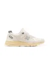 New Balance Sporty Pigskin And Mesh Sneakers With Cushioned Sole In Neutral