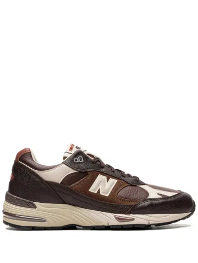 New Balance 991 Sneakers In Brown Suede And Fabric