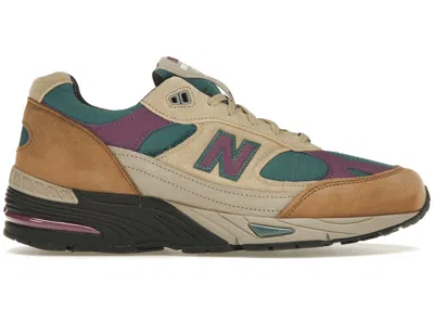 Pre-owned New Balance 991 Miuk Palace Teal (women's) Sneakers In Taos Taupe/black/grape Juice