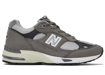 Pre-owned New Balance 991 Miuk (women's) Sneakers In Castlerock/navy Blue/white