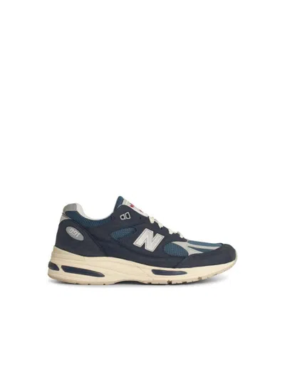 NEW BALANCE NEW BALANCE '991' NAVY SUEDE BLEND SNEAKERS