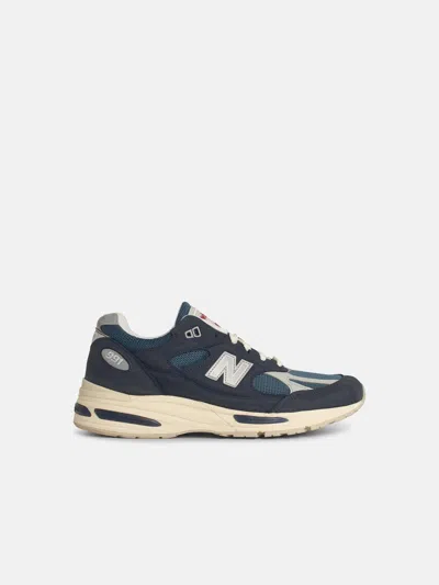 New Balance '991' Navy Suede Blend Sneakers In Blue