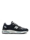New Balance Mesh And Suede Sneakers With Reflective Accents In Dark Blue