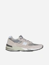 NEW BALANCE 991 SUEDE, LEATHER AND MESH SNEAKERS