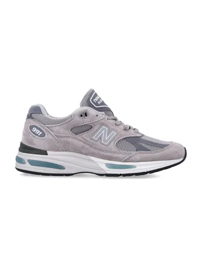 New Balance 991 V2 Miuk Suede Mesh Sneakers In Gray