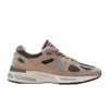 New Balance 991v2 Round Toe Sneakers In Cement With Douglas Fir And Lavender Gray