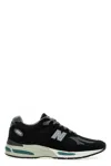 New Balance Black And Grey Suede-mesh Sneakers With Cushioned Sole