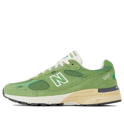 New Balance 993 Rubber-trimmed Mesh And Suede Sneakers In Green