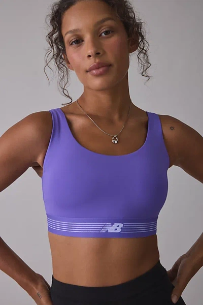 New Balance Ac Train Medium Support Sports Bra In Mulberry, Women's At Urban Outfitters In Purple