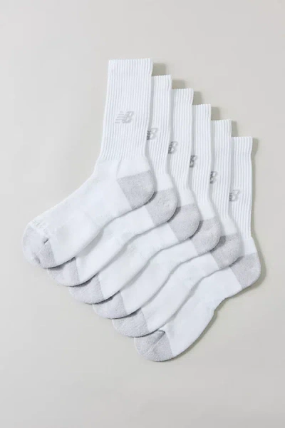 New Balance Active Crew Socks 3-pack In White, Men's At Urban Outfitters
