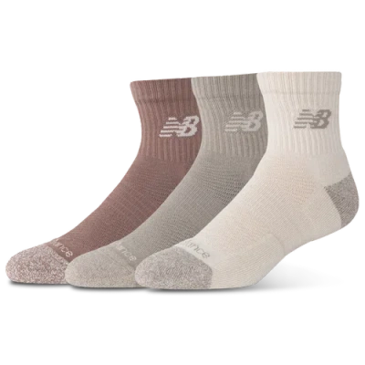 NEW BALANCE NEW BALANCE ACTIVE CUSHION 3PK QUARTER SOCK ARID STONE/LINEN/EARTH SHADOW SIZE S