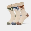 New Balance Active Lifestyle Striped Crew Socks (3-pack) In Neutral
