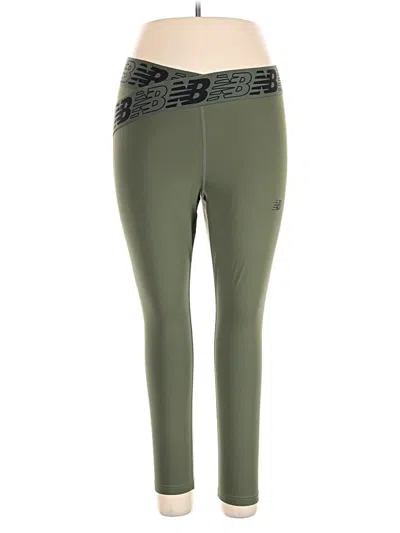 Pre-owned New Balance Active Pants In Green