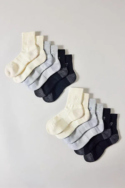 New Balance Active Premium Quarter Crew Socks 3-pack In Assorted, Women's At Urban Outfitters In White