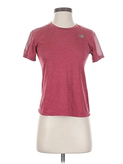 Pre-owned New Balance Active T-shirt In Burgundy