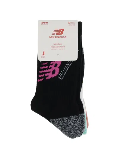New Balance Activeg Ribbed-knit Socks Pack (pack Of Three) In Black