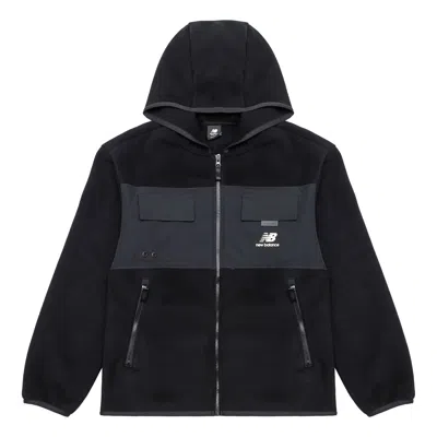 New Balance Alphabet Splicing Contrasting Colors Hooded Jacket 'black'