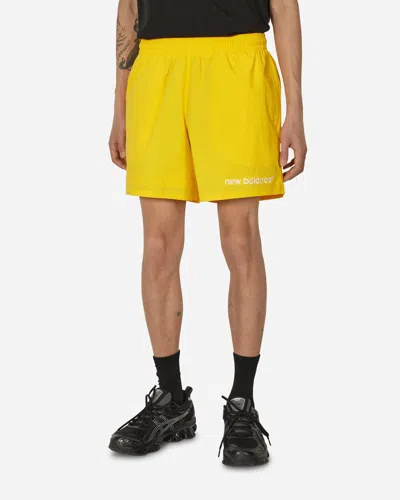 New Balance Archive Stretch Woven Shorts True In Yellow