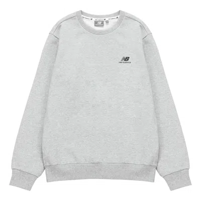 New Balance Athleisure Casual Sports Round Neck Pullover Long Sleeves Light Grey In Gray