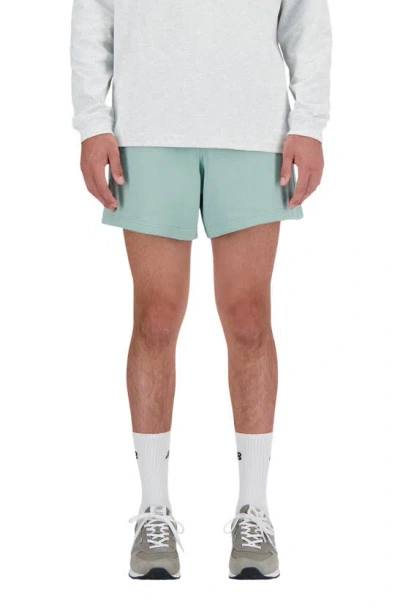 New Balance Athletic Fit Cotton Shorts In Saltmarsh