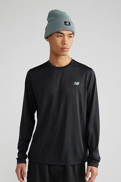 New Balance Athletic Run Long Sleeve Tee In Black At Urban Outfitters