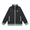 New Balance Athletics 70s Run Track Jacket 'navy White Green' In Black