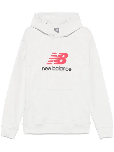 New Balance Athletics Logo Hoodie In Grey