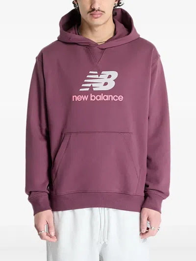 New Balance Athletics Logo-print Cotton Hoodie In Pink