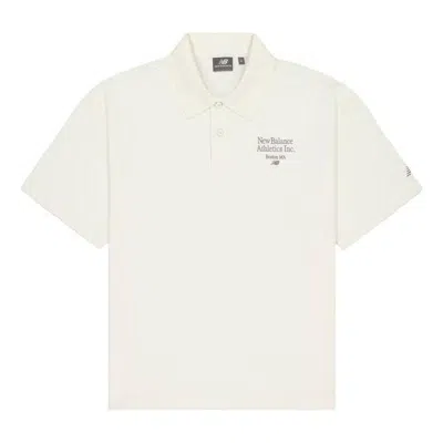 New Balance Athletics Polo Shirt 'ivory' In White