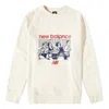 New Balance Athletics Remastered Graphic French Terry Crewneck Sweatshirt 'beige' In White