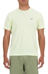 New Balance Athletics Running T-shirt In Lime Light Heather
