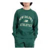 New Balance Athletics Varsity Logo-embroidered Cotton Sweatshirt In Green